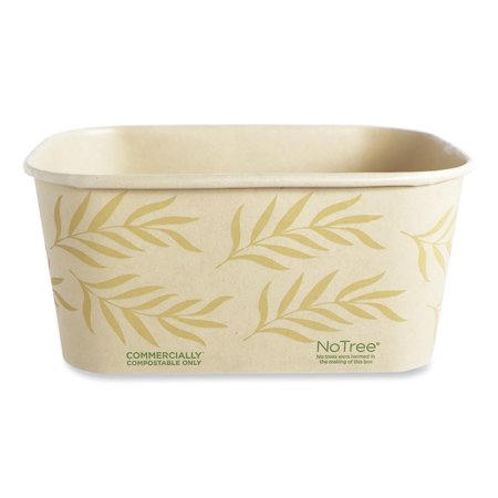 WORLD CENTRIC No Tree Rectangular Containers, 32 oz, 4.7 x 6.8 x 3, Natural, Sugarcane, 300PK CT-NT-32